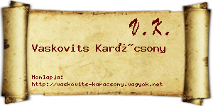 Vaskovits Karácsony névjegykártya